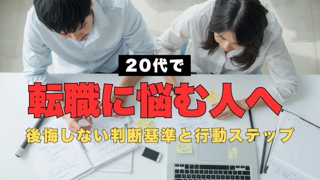転職の悩みを整理しながら考える20代のイメージ