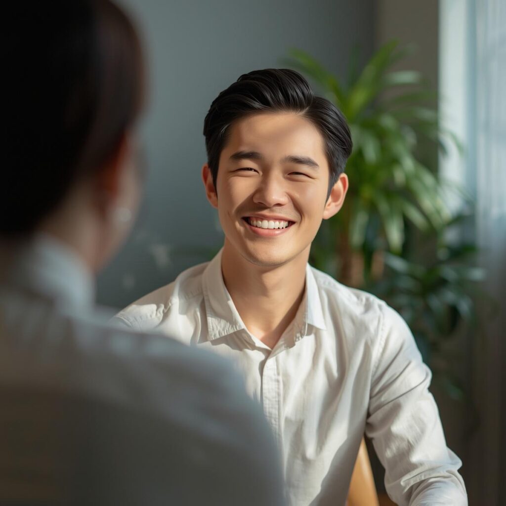 次の転職先を前向きに考える対談シーン