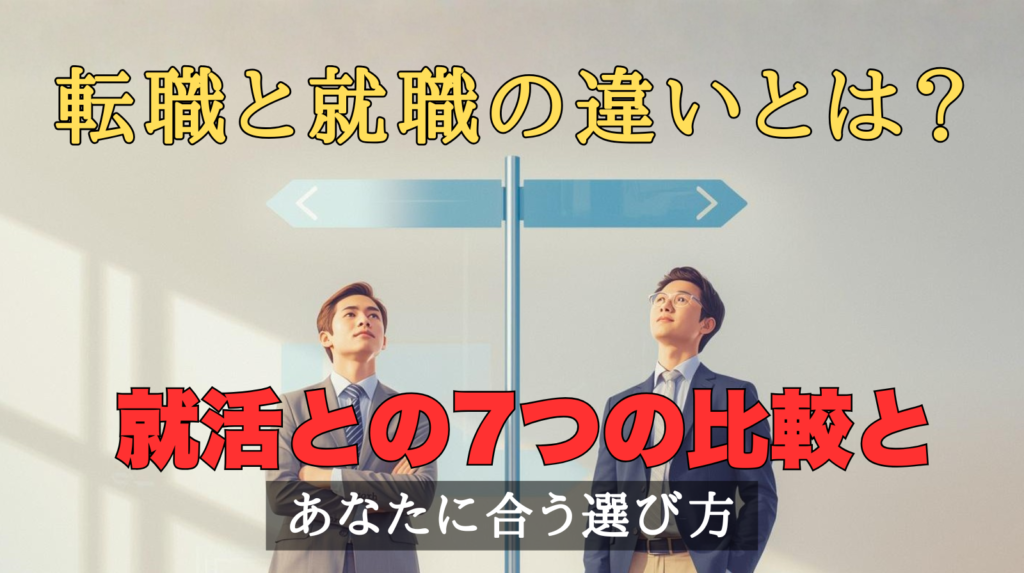 転職と就職の違いを考えている就活生と社会人のイメージ