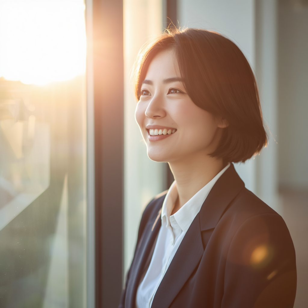退職の準備を終えて新しい一歩を踏み出そうとする前向きな会社員のイメージ