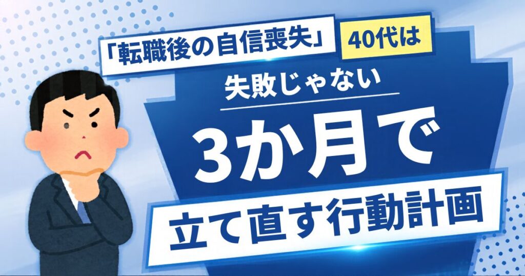 転職後に自信を失いながらも前向きに考える40代男性ビジネスパーソンの姿