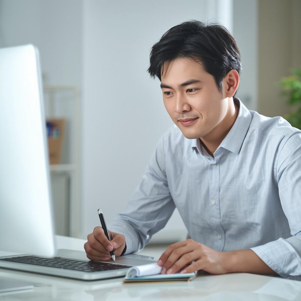 求人票を比較しながら転職先を見極める会社員のイメージ