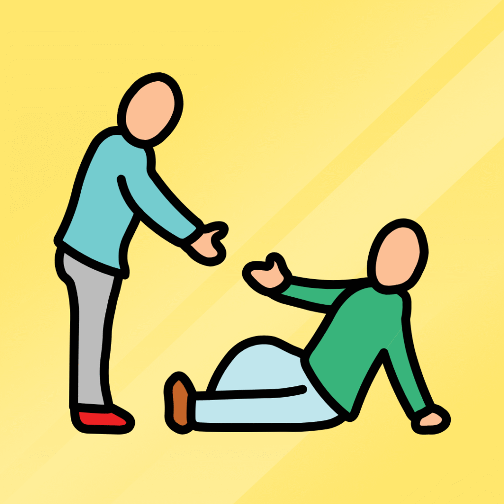 立ち上がっている人がいる