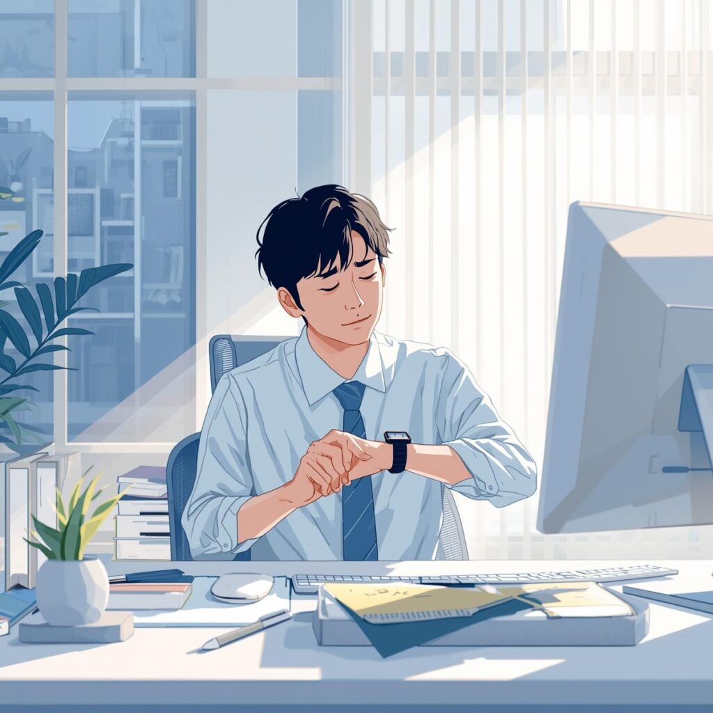 転職後に働き方が改善し気持ちに余裕ができた会社員のイメージ