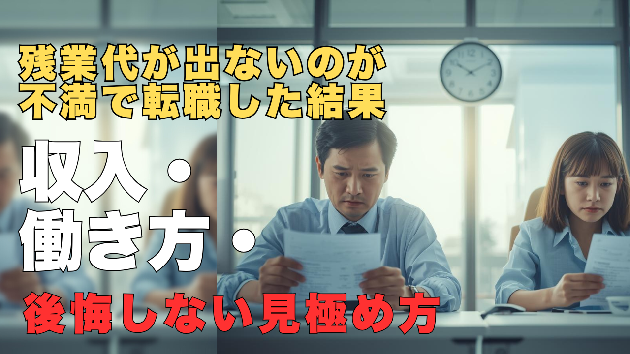 残業代が出ない不満を抱え転職を考える会社員のイメージ