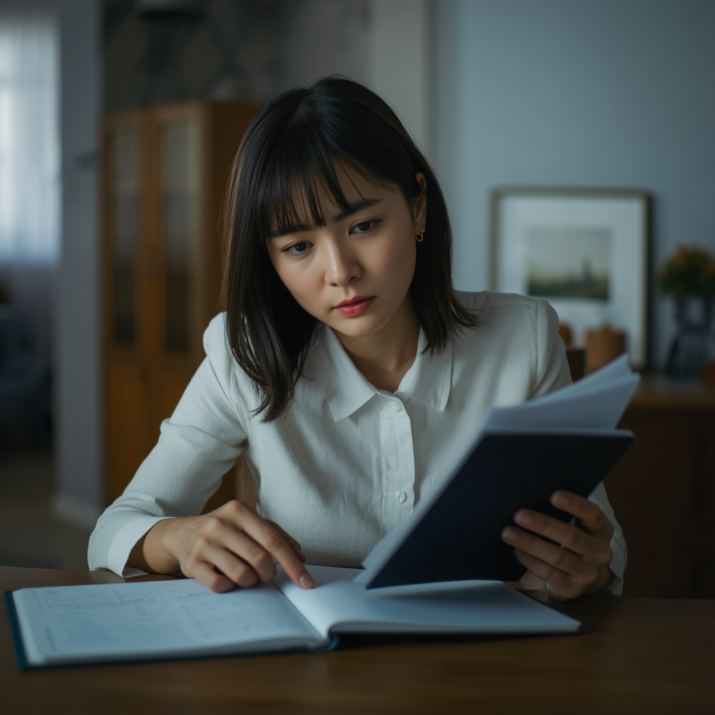 転職活動で貯金が尽きて不安になっている様子