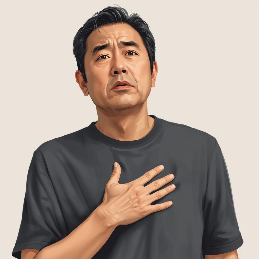 体調や精神的限界を感じる40代男性のイメージ