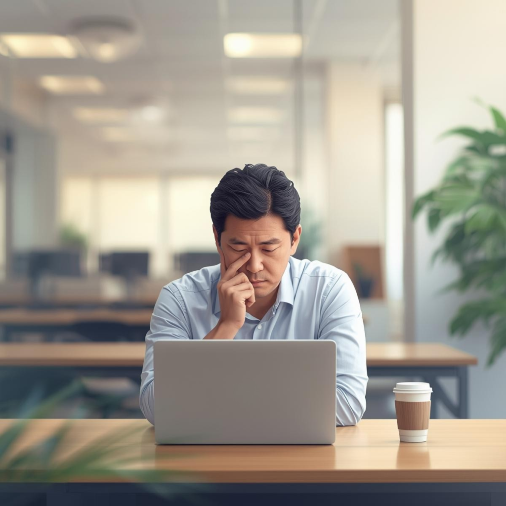 自分は無能かもしれないと悩む40代男性のイメージ