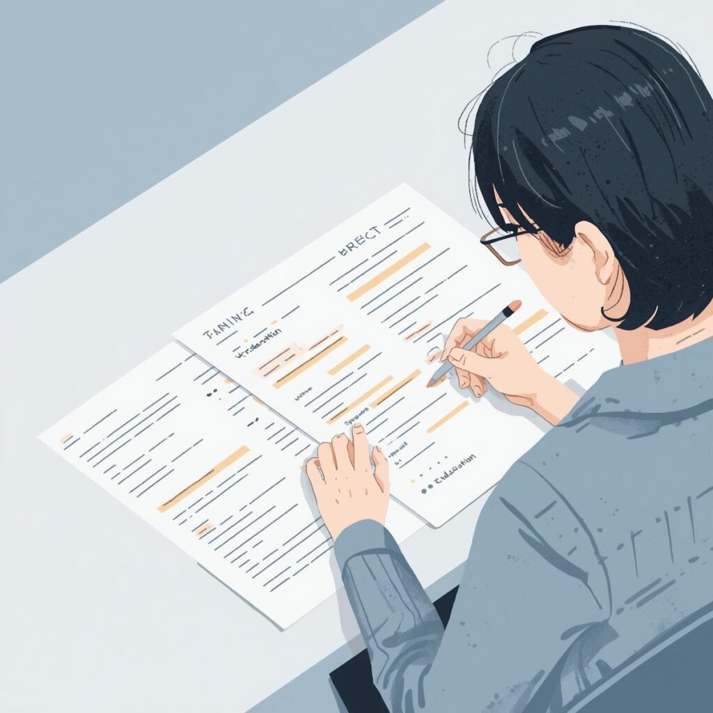 工場の求人選びのコツを確認している様子