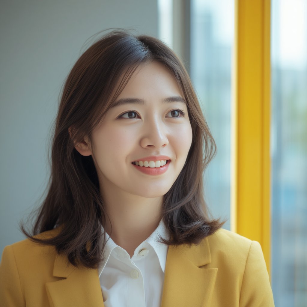 自分を責めることをやめ、前向きな一歩を踏み出そうとする会社員の様子