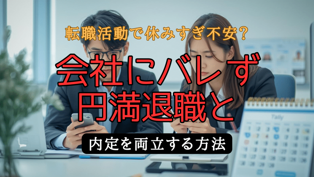転職活動で休みすぎが会社にバレないか心配するビジネスパーソンが、カレンダーを前に日程調整している様子