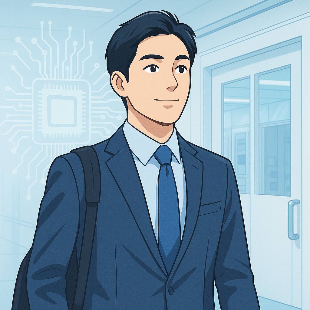 未経験者が半導体業界に挑戦する様子を表すイラスト