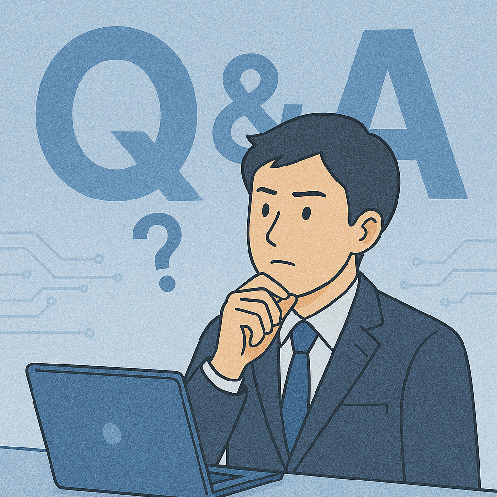 半導体転職の疑問を確認する日本人ビジネスパーソンのイラスト