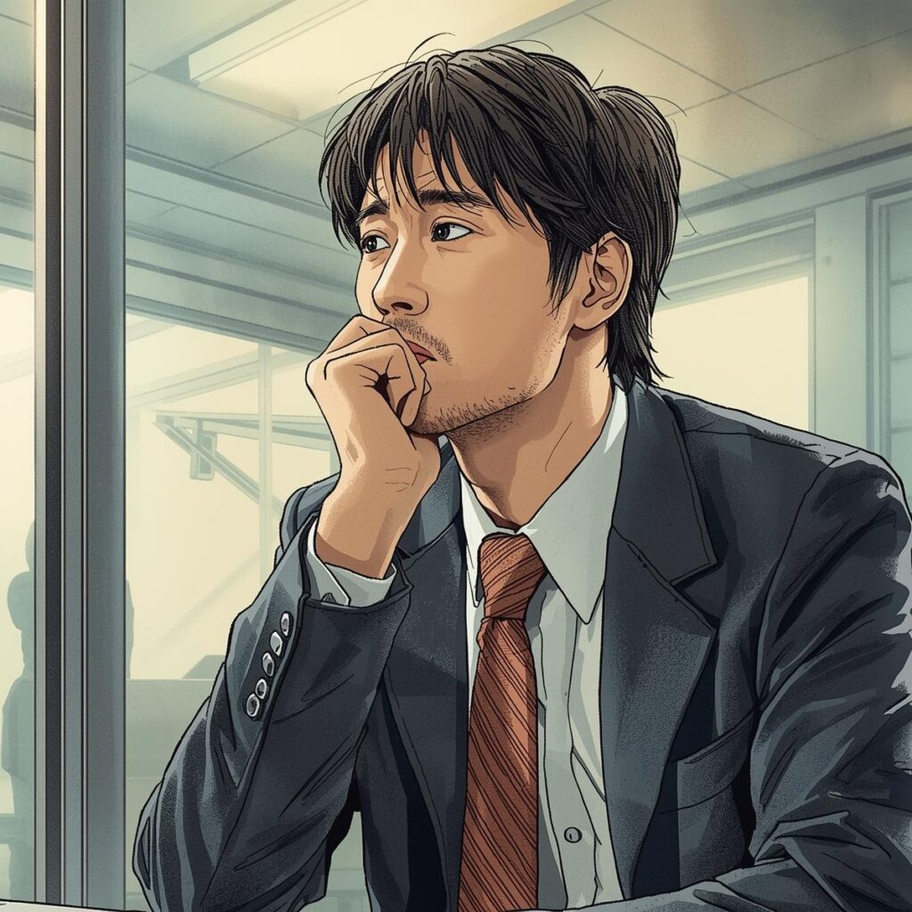 家族や生活を考えながら転職時期に悩むビジネスパーソンのイメージ