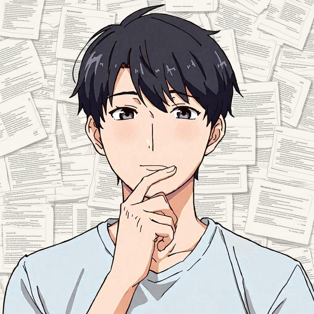 就職支援サービスの注意点を冷静に検討する20代日本人のイメージイラスト