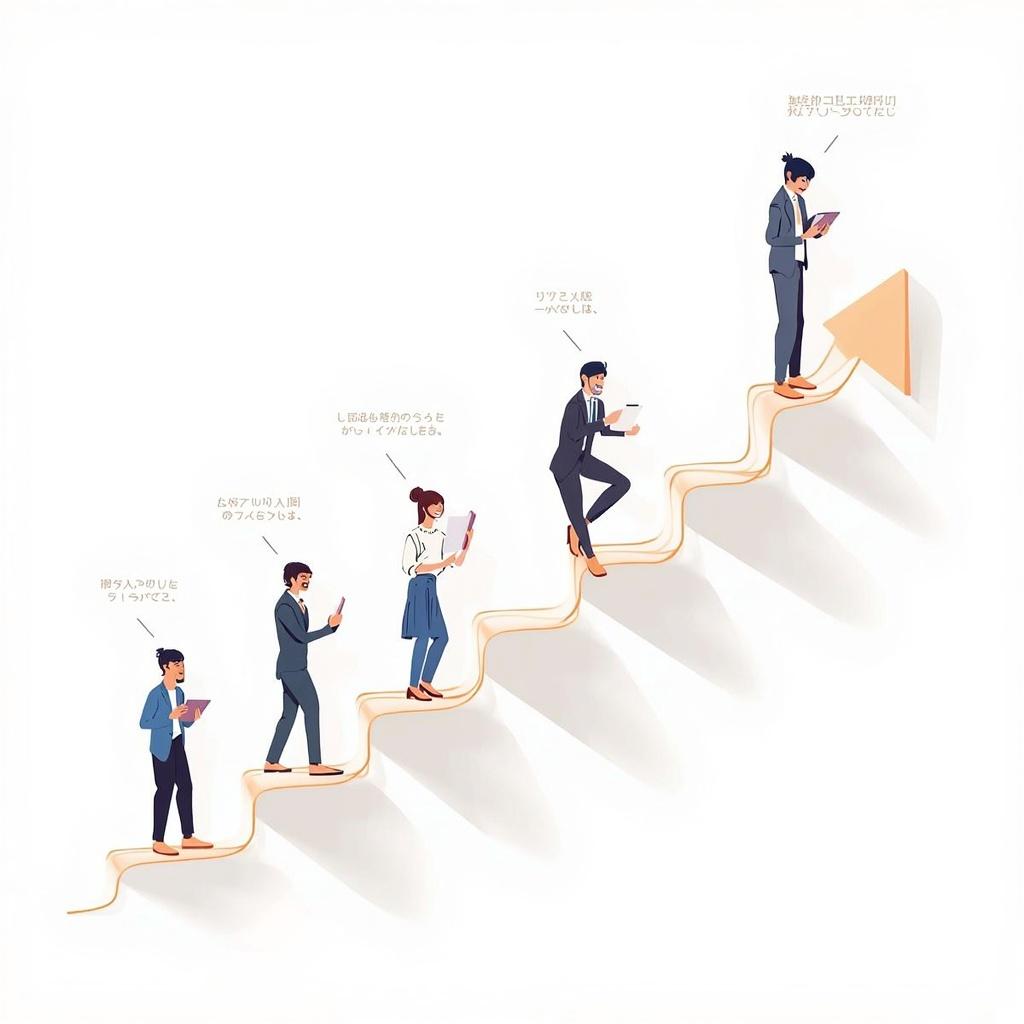 ZUZの就職支援サービスの流れを段階的に示したイメージイラスト