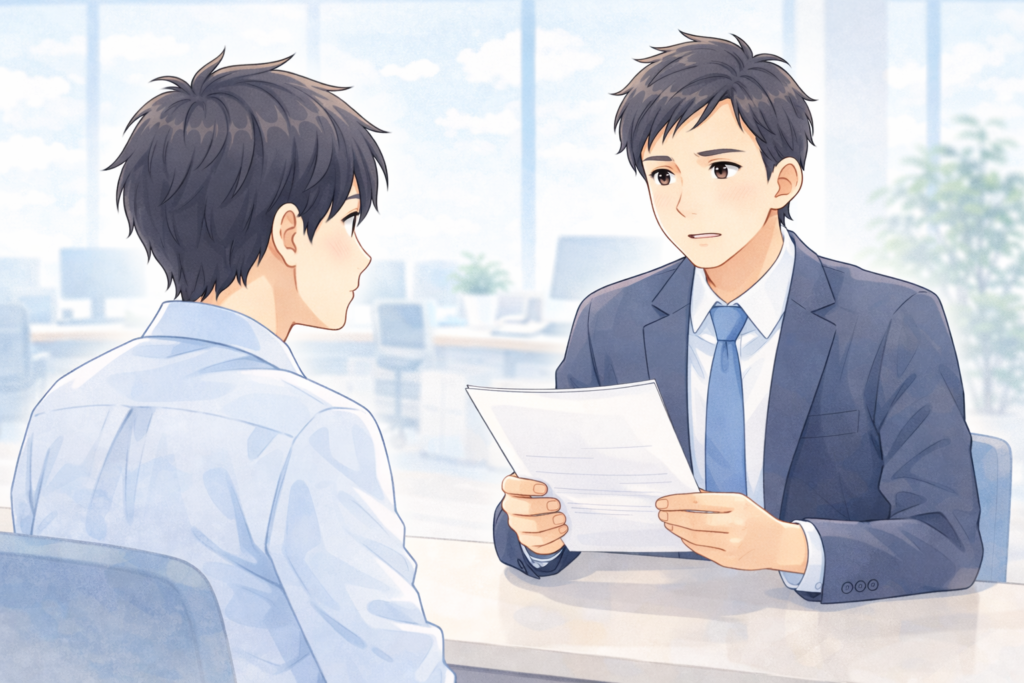 イーチキャリアのキャリア面談をイメージしたイラスト