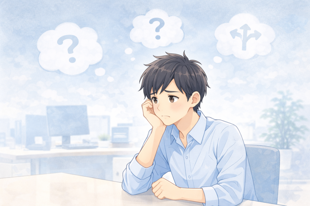 未経験で事務職転職に不安を感じる20代のイメージ