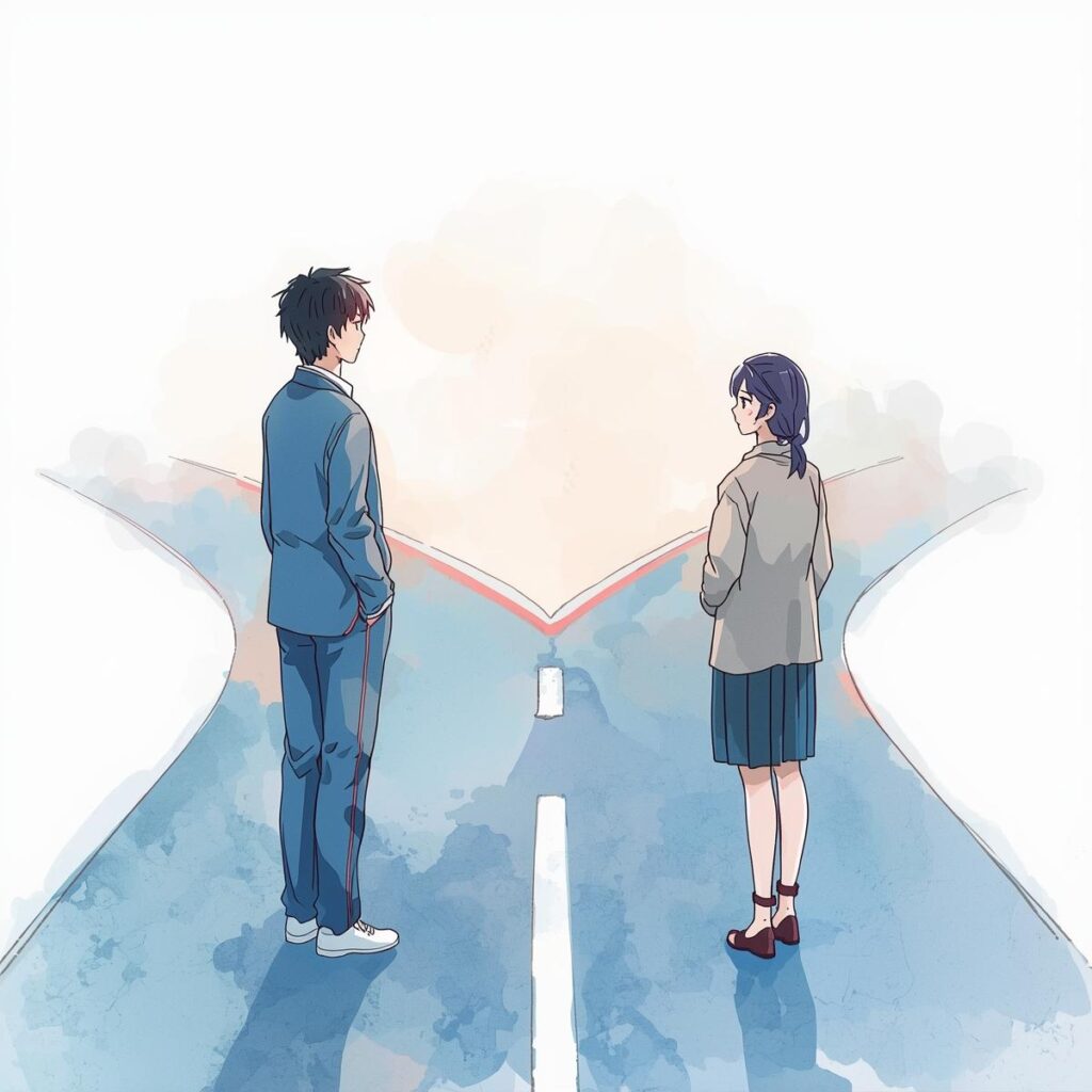 ニートの就職準備が整い、次に進むタイミングを考えている人のイラスト