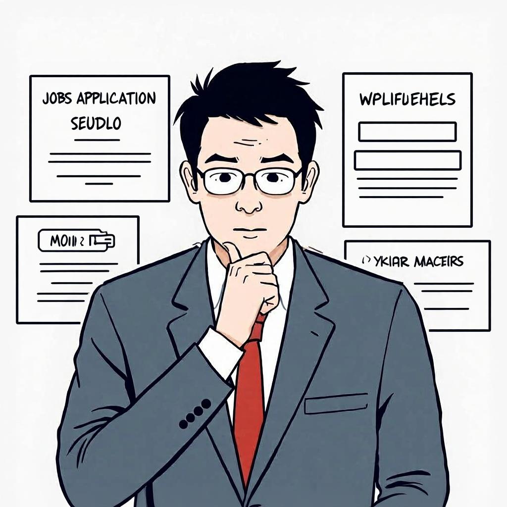 未経験OKドライバー求人の当たり外れを見極める男性のイラスト