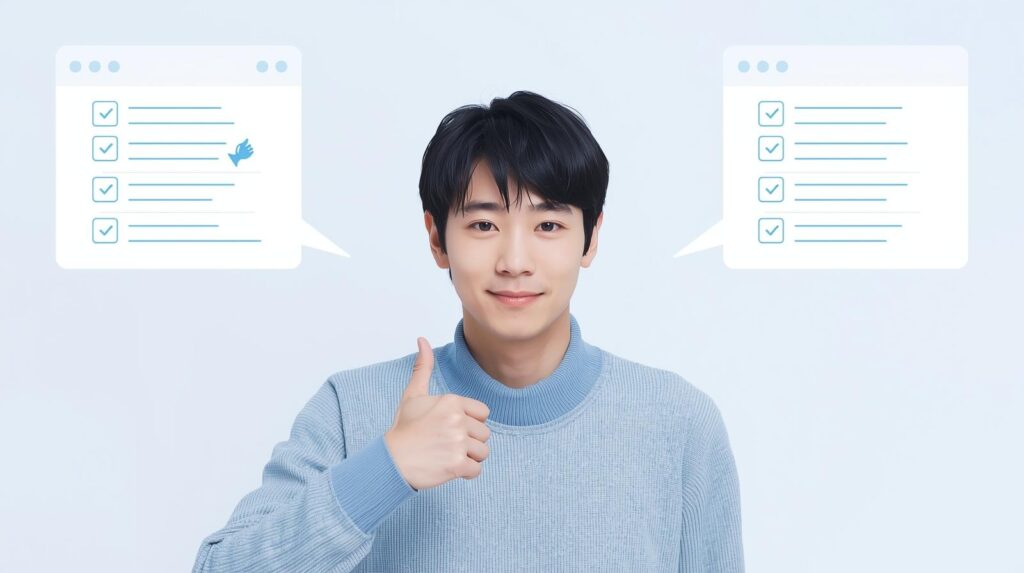 転職先の条件を比較して納得の選択をする20代の日本人男性