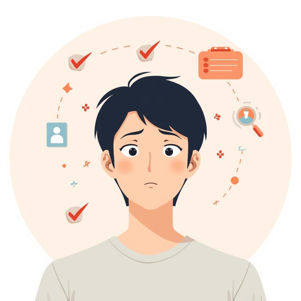 自分に合う就職支援サービスを検討する20代日本人のイメージイラスト