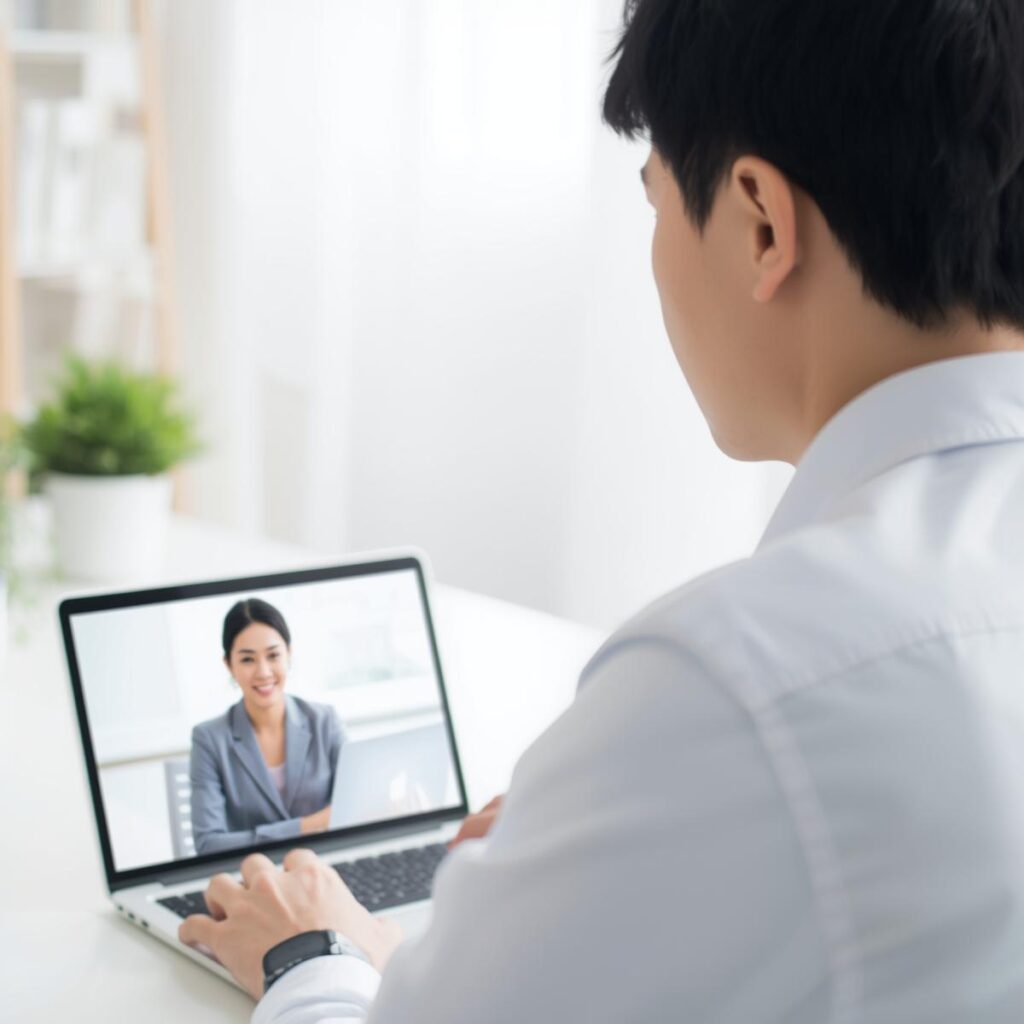 在職中の転職活動でエージェントに相談する日本人会社員