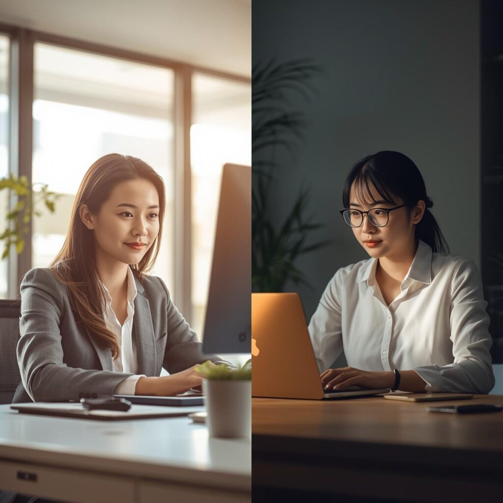 在職中と退職後の転職活動を比較する日本人