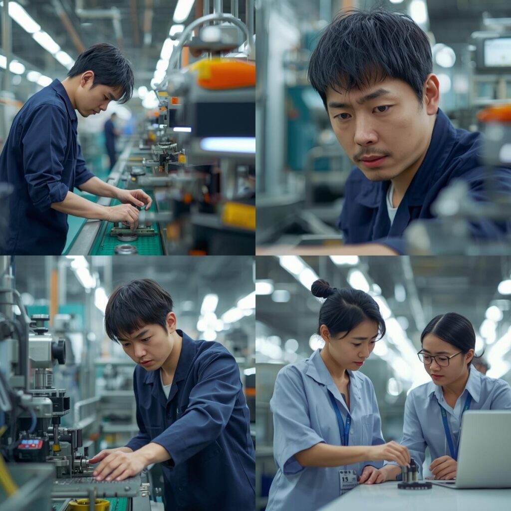 工場の正社員がきついと言われる4つの理由をイメージしたイラスト