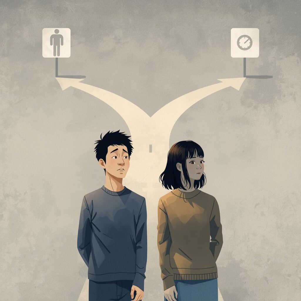 工場勤務で正社員と非正規雇用を比較して考えるイラスト