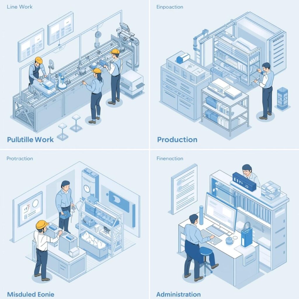 工場勤務の正社員に多い仕事内容のイメージ