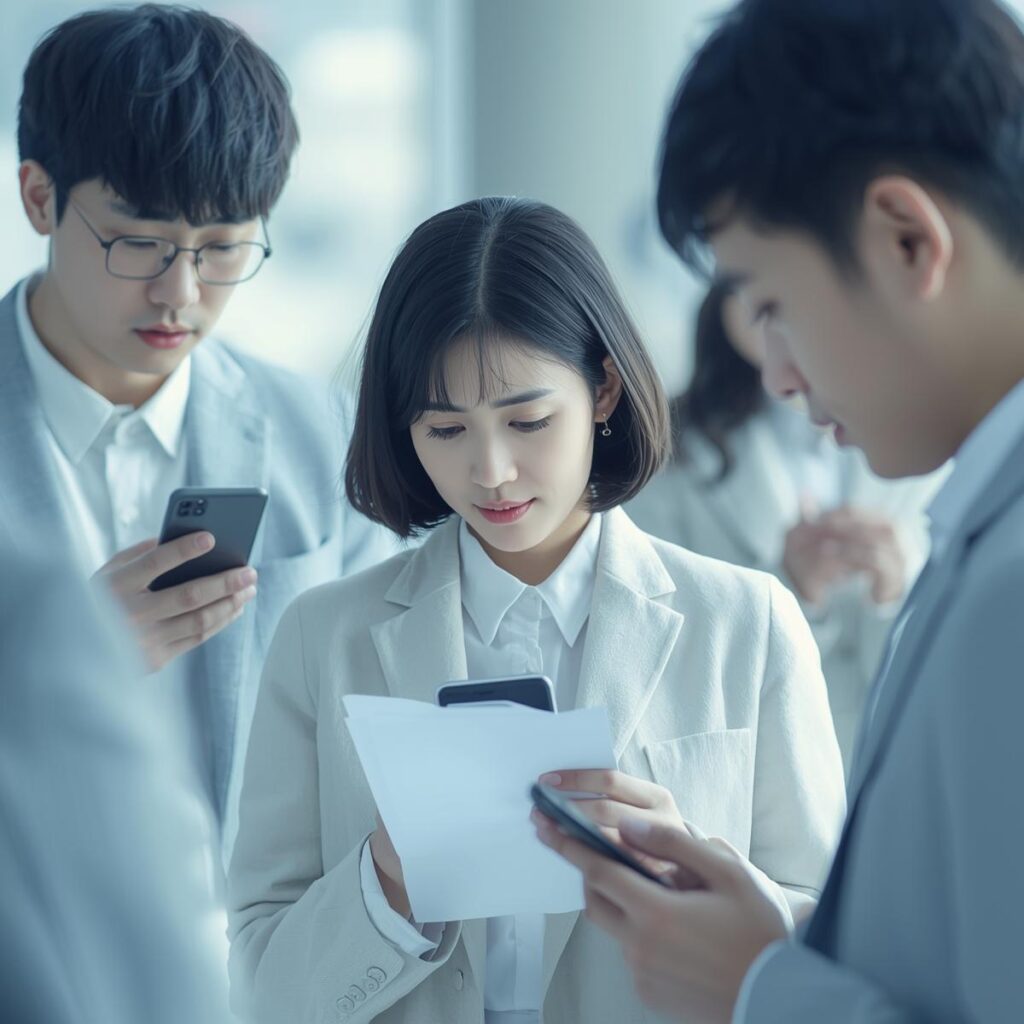 工場求人ナビの評判や口コミを確認している様子