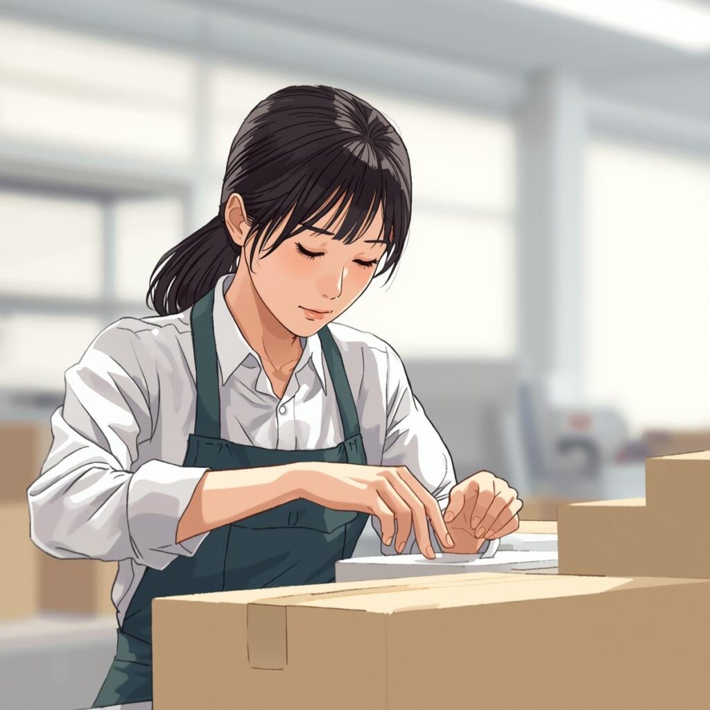 未経験や女性でも続けやすい工場工程のイメージ