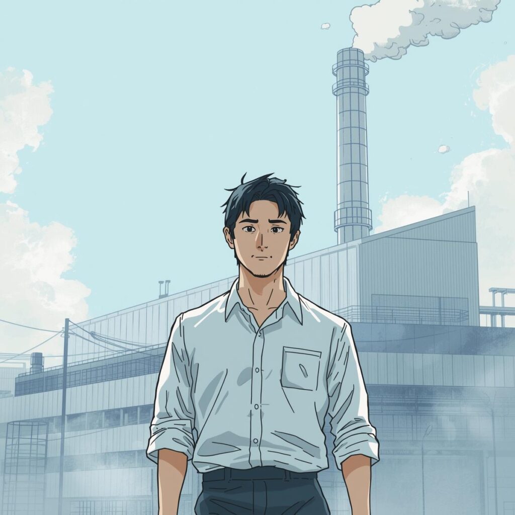 工場勤務を前向きな選択として決断する様子