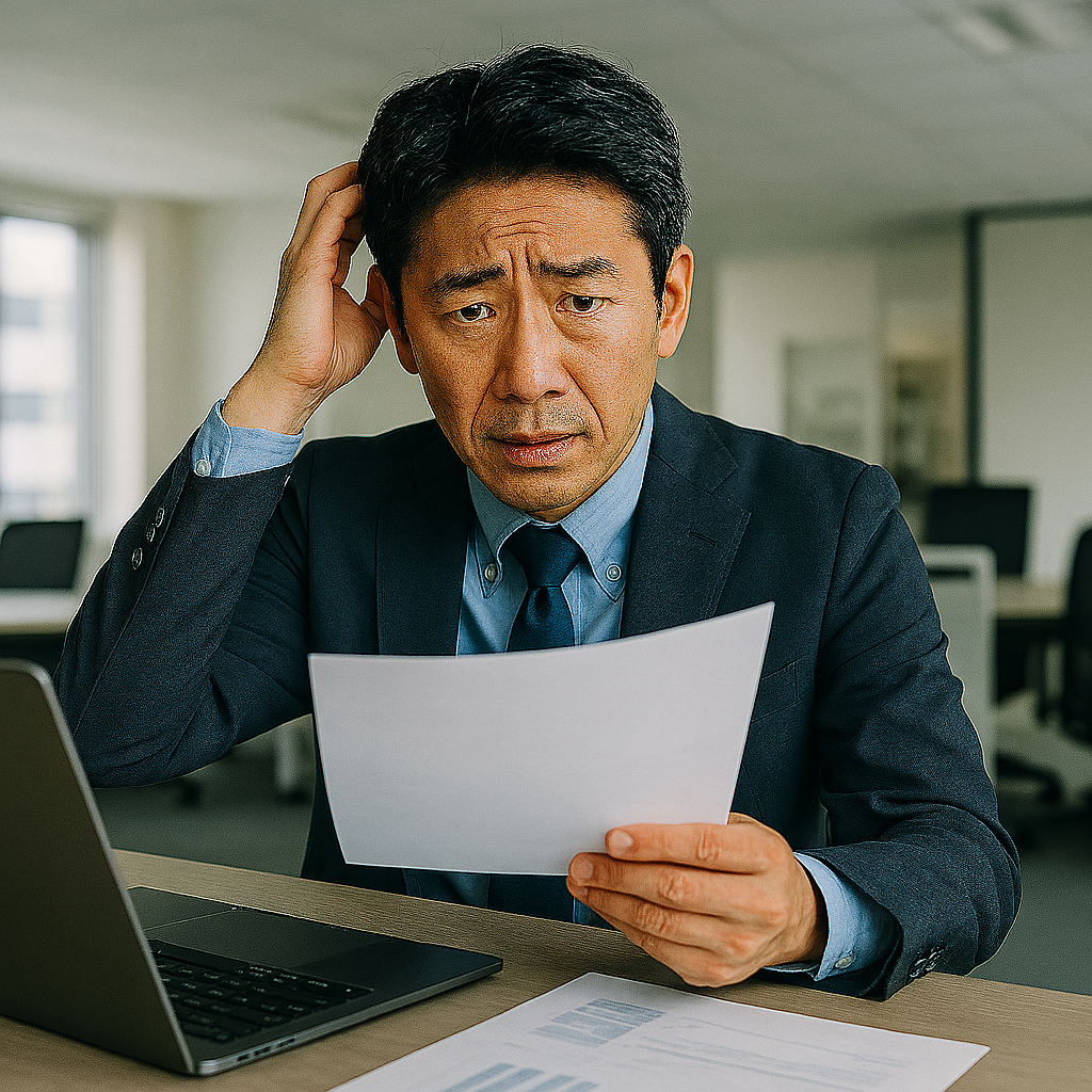 40代が転職後に自信を失う理由を考える様子