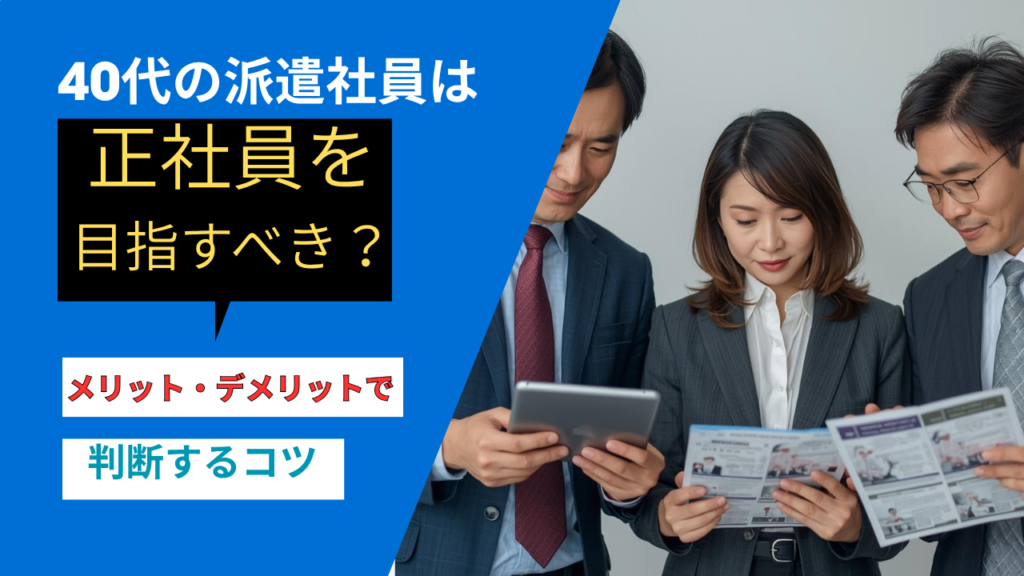 40代の派遣社員が正社員転職に向けて求人を比較している様子