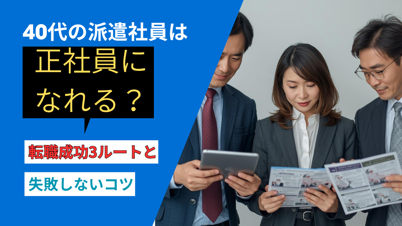 40代の派遣社員が正社員転職に向けて求人を比較している様子