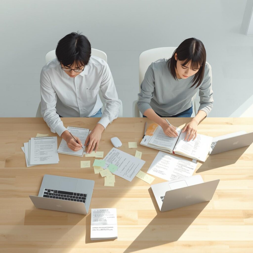 転職エージェントを比較しながら選ぶ20代男性のイメージ