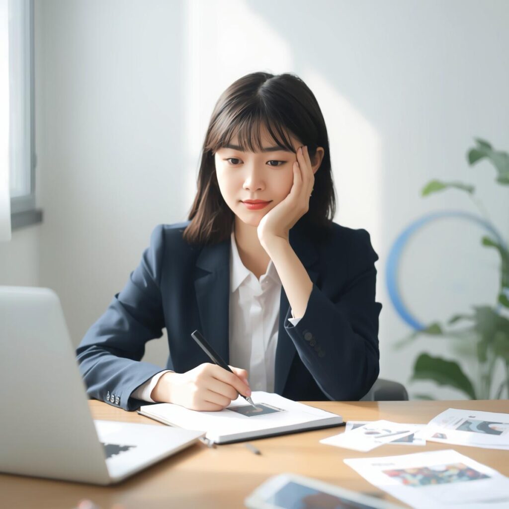 20代が転職前に自己分析をしているイメージ