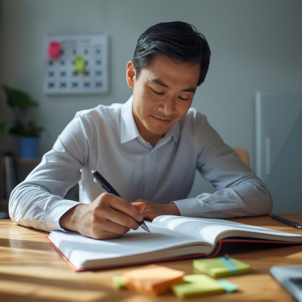 40代が経験の棚卸しをして強みを整理している様子