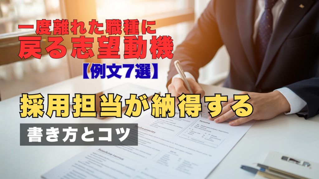 一度離れた職種に戻るための志望動機を書いている人