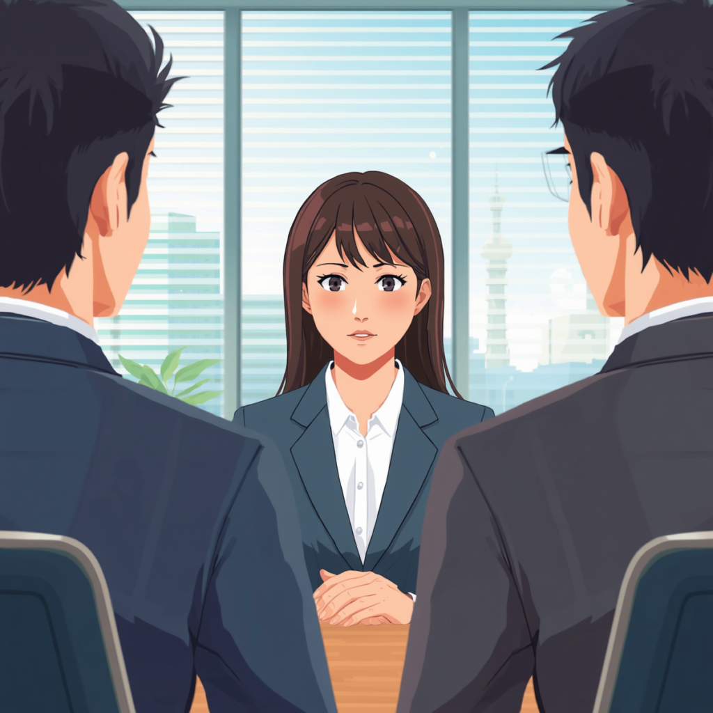 営業から事務への転職面接で転職理由を話す女性