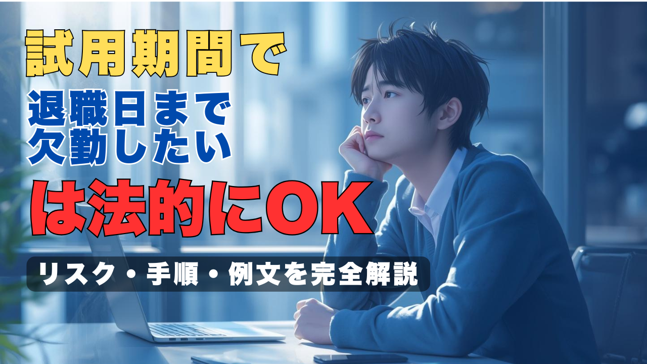試用期間中に退職日まで欠勤するか悩んでいる人