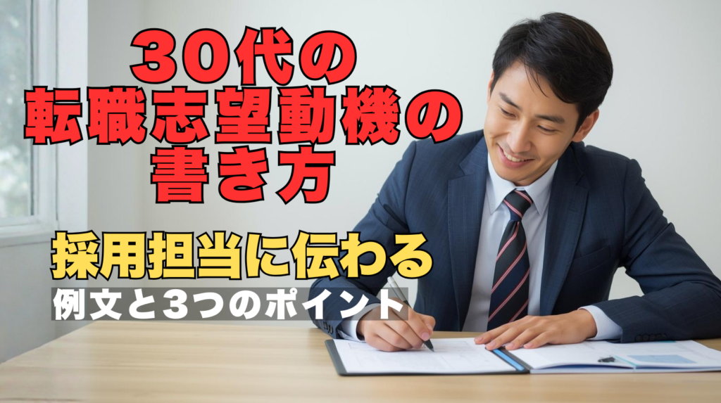 30代が転職の志望動機を書いているイメージ