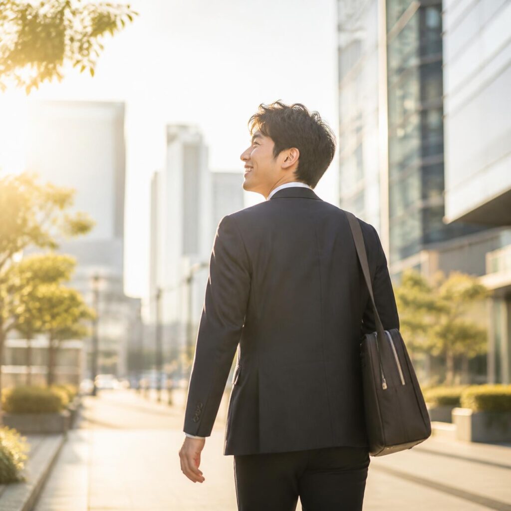 業界選びに成功し前向きに転職活動を進める人のイメージ