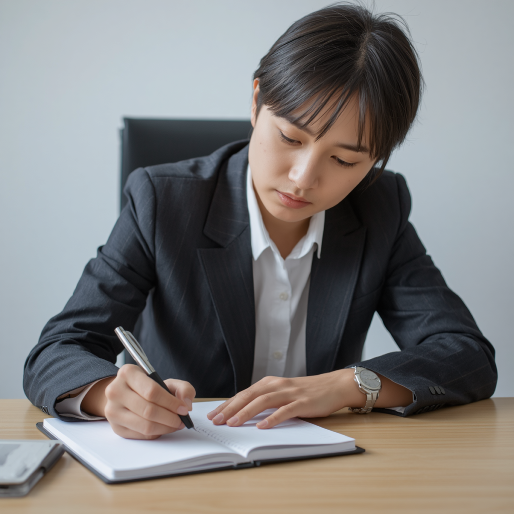 転職理由の共通点をノートに書き出して整理する様子