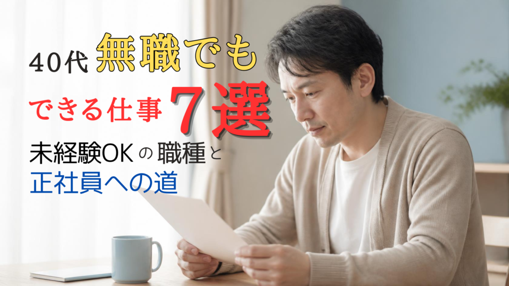 40代無職の男性が求人情報を見て仕事を探すイメージ