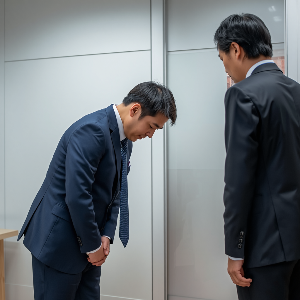 上司に感謝の気持ちを伝える様子