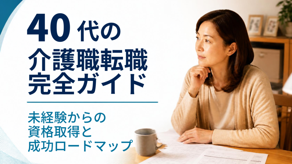 介護 転職 40代を検討し始めた女性が夜に求人票を見つめる様子